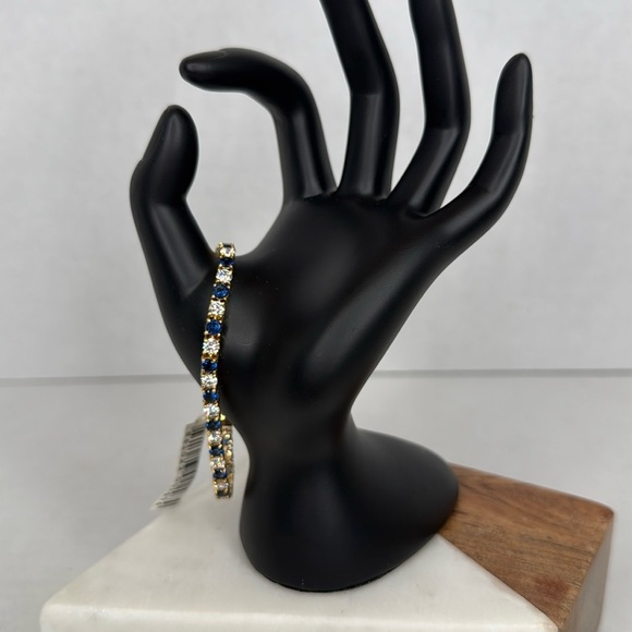 Gold and Blue Chain Bracelet with Elegant Design lot C27 - Picture 1 of 7
